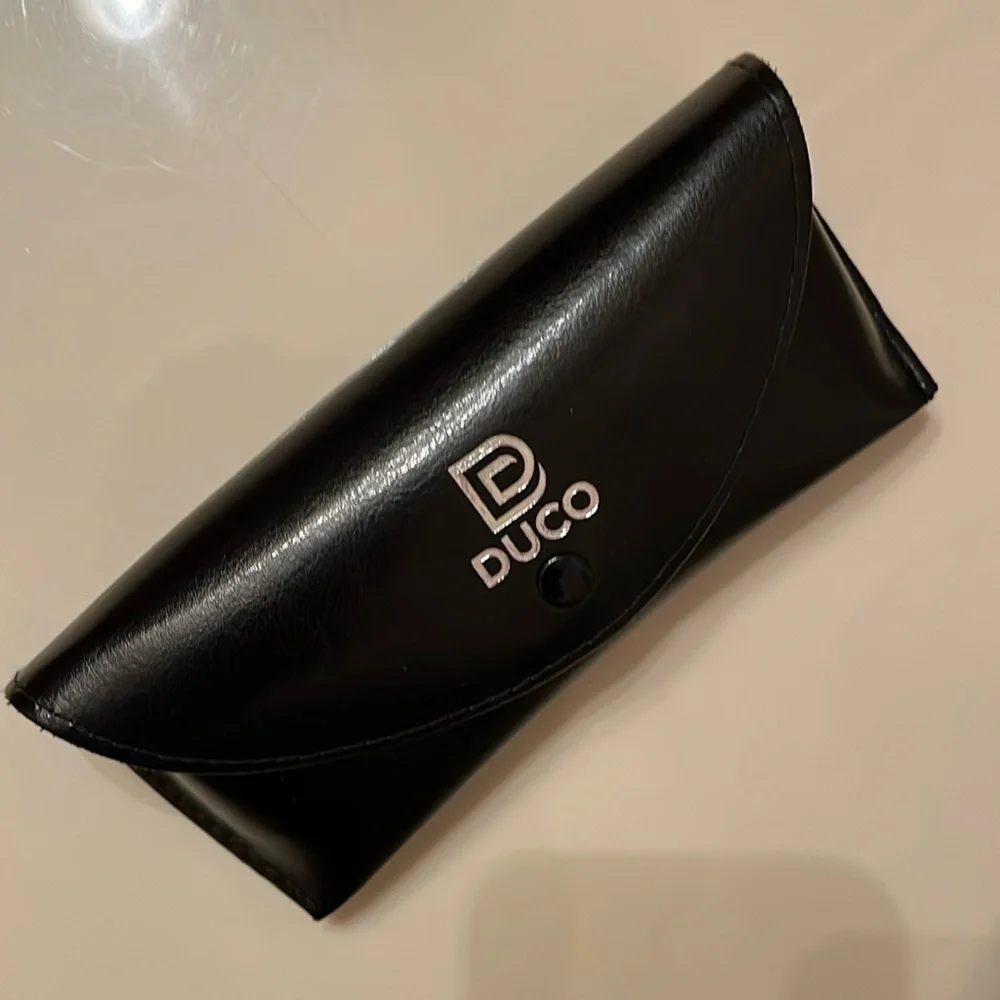 DUCO black sunglasses or eyeglasses case- pre-owned, foldover snap closure